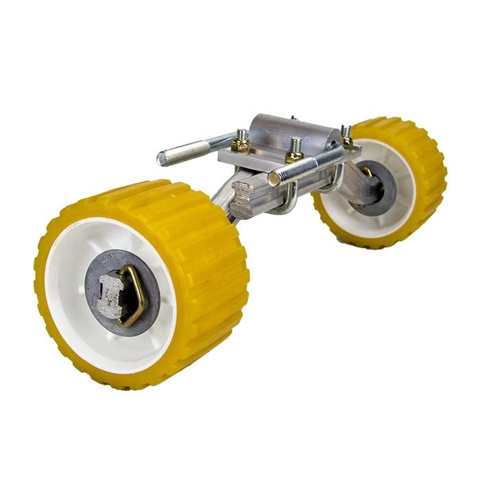 UANOFCN 3" Width x 5" OD Boat Trailer Poly Ribbed Wobble Rollers Mounting Hole Diameter 1-1/8 inch - Image 3